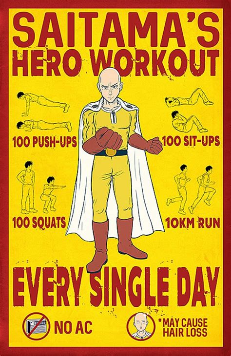 One Punch Man Workout Poster Print