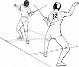 Fencing Fighting Coloring Page  Free Printable Pages sketch template