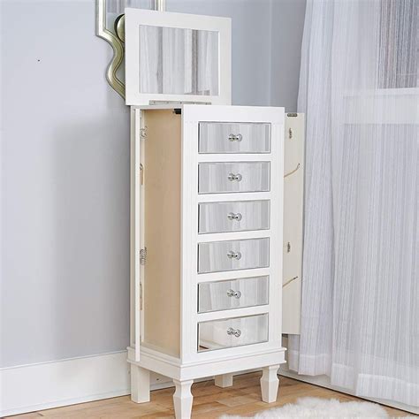 Ava Jewelry Armoire, White | White jewelry armoire, Standing jewelry ...