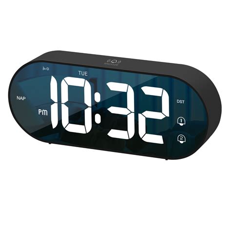 Cixywyi Voice-activated Digital Alarm Clock,1200mAh Digital Clock ...