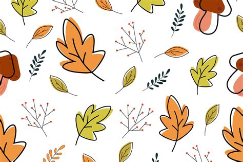 Autumn Leaves Cute Seamless Pattern Graphic by stromgraphix · Creative Fabrica