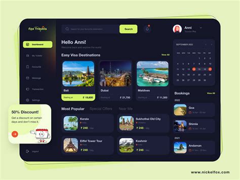 Travel Dashboard by Anu for Nickelfox - UI/UX Design on Dribbble