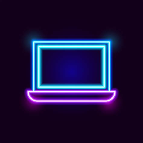 Neon Laptop Icon 4977072 Vector Art at Vecteezy