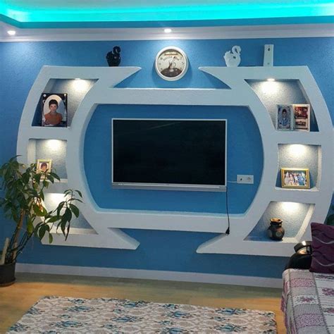 Gypsum Board Tv Unit Pop Design For Hall