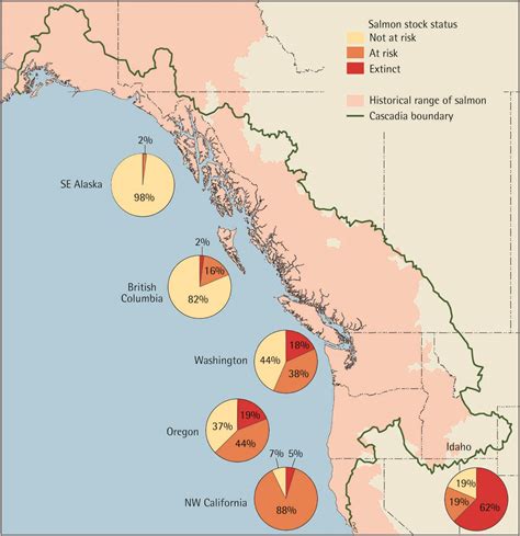 Salmon: Current and Historic Range Map - Sightline Institute