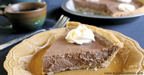 Chocolate Custard Pie, Low Carb, Gluten Free, THM "S" - My Table of Three