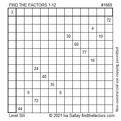 1669 and Level 6 | Find the Factors