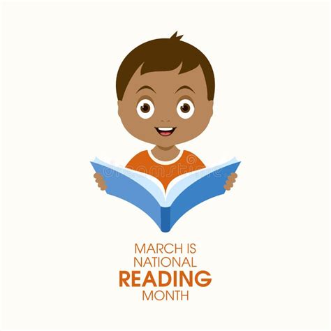 March is National Reading Month Vector Stock Vector - Illustration of awareness, character ...