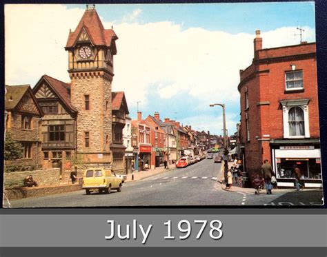 July 1978 – The beautiful High Street in Ledbury – Past Century Postcards