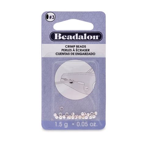 Beadalon Crimp Beads, Silver-Plated 3mm, 1.5g Bag (Approx. 27/Pkg ...