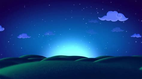 🌚🎶 Kids Night Sky Hills Cartoon Animated Video Loop Background for Edits - YouTube