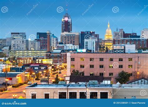 Lansing, Michigan, USA Downtown Skyline Stock Image - Image of american, business: 201238501