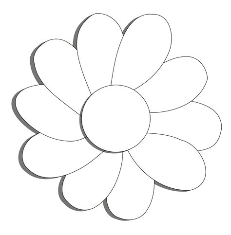 Black And White Flower Outline