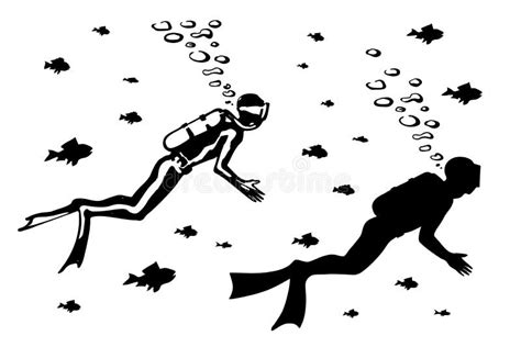 Diver Clipart Black And White - pic-dongle