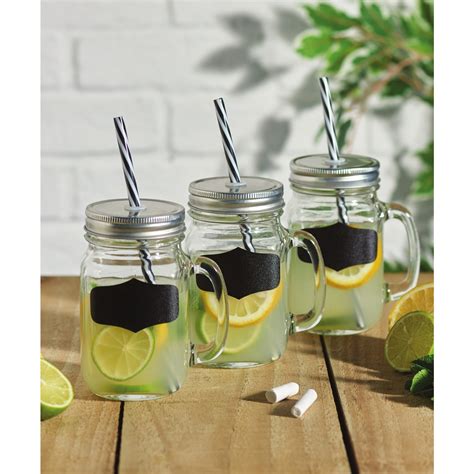 Six Mason Jars with Chalkboard Labels