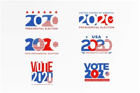 Free Vector | 2020 us presidential election logo collection