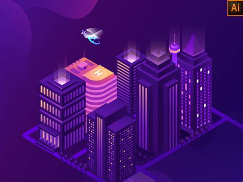 isometric city building illustration by Tonmoy Khan on Dribbble