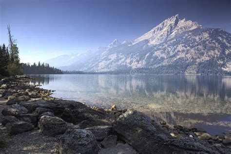 Jenny Lake at Sunrise stock photo. Image of mountains - 2381772