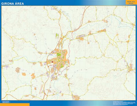 Road wall map Girona Spain | Largest wall maps of the world.