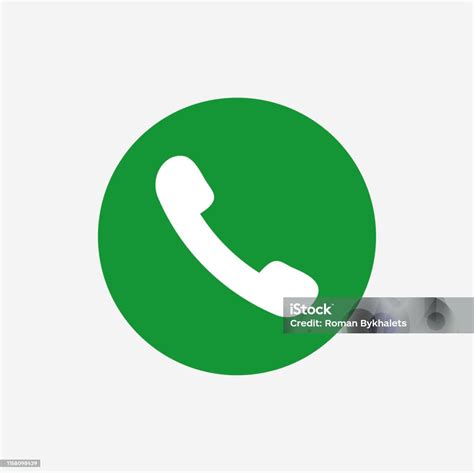 Green Phone Call Button Isolated Answer Telephone Button Stock ...