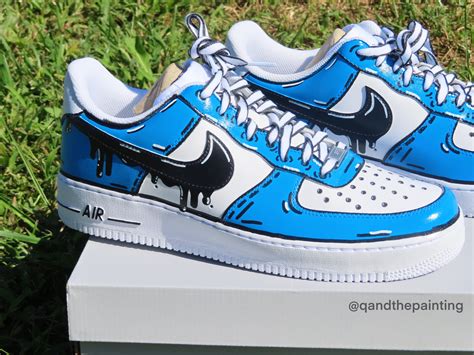 Nike Air Force 1 Custom R-Y-B Cartoon Drip Design | Etsy