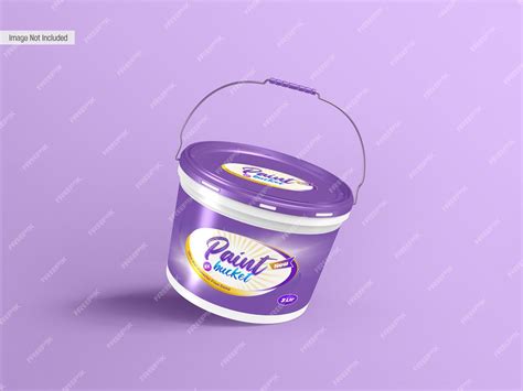 Premium PSD | Plastic paint bucket mockup