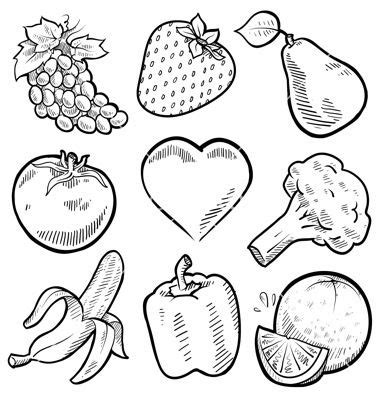 Doodle healthy food vector art - Download Pen Ink vectors - 1112613 ...