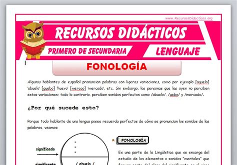 La Fonología para Primero de Secundaria – Recursos Didácticos 2024