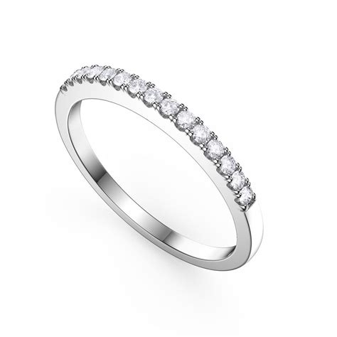 Diamond 18K White Gold Half Eternity Ring:Jian London:Diamond Rings