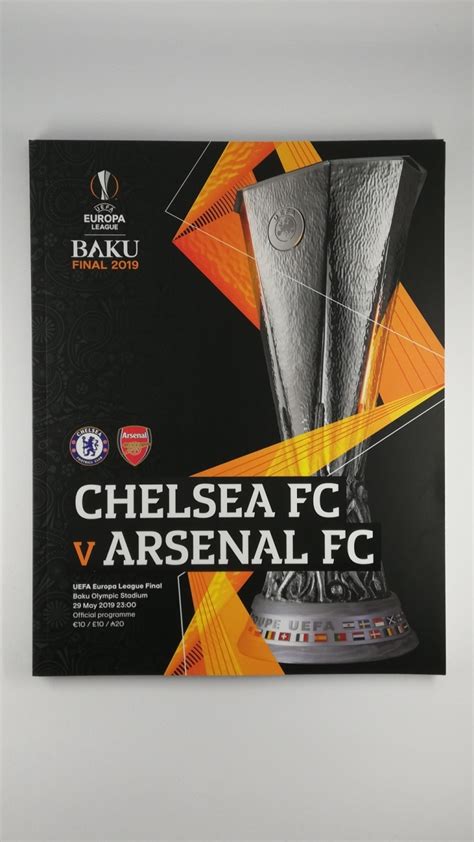 2019 Europa League Final Chelsea vs Arsenal football programme for sale