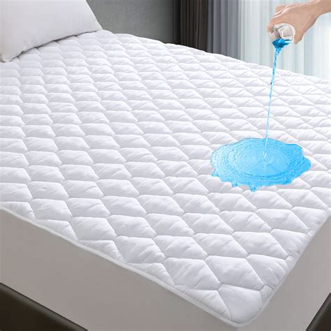 Queen Mattress Protector, Waterproof Breathable Noiseless Queen Mattress Pad with Deep Pocket ...