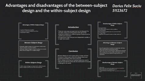 Advantages and disadvantages of the between‐subject design a by Darius Suciu on Prezi