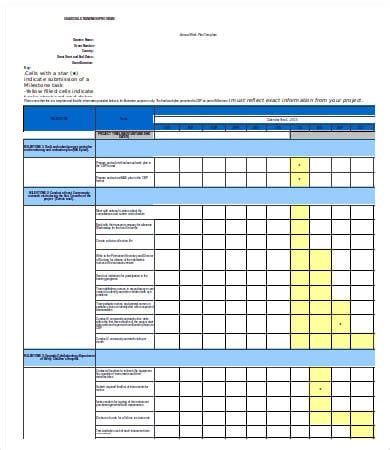 Excel Work Plan Template