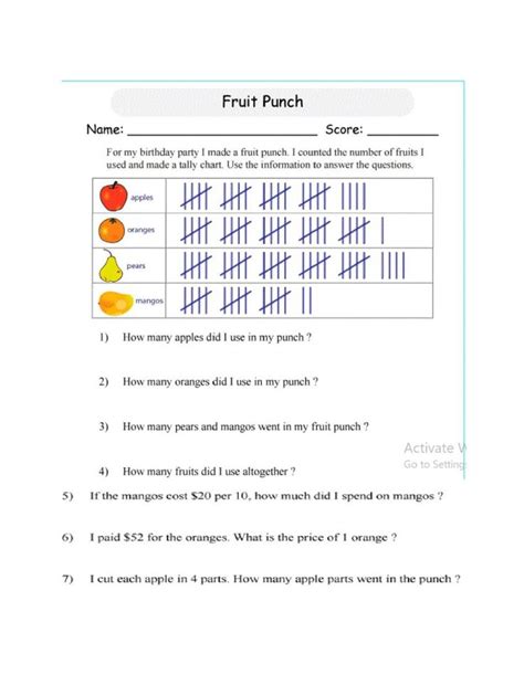 Tally Marks and Line Graphs worksheet | Line graph worksheets, Line graphs, Math interactive