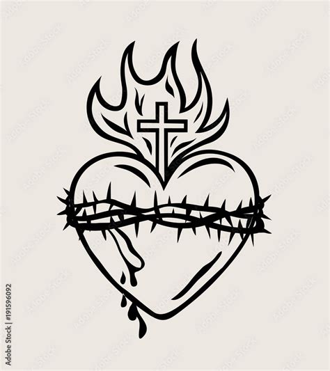 The Sacred Heart of Jesus, art vector design Stock Vector | Adobe Stock