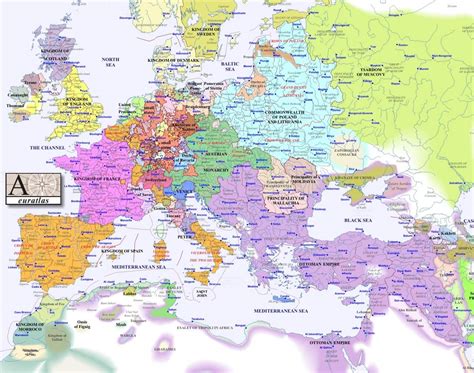 Europe Map 1600 - MapSof.net