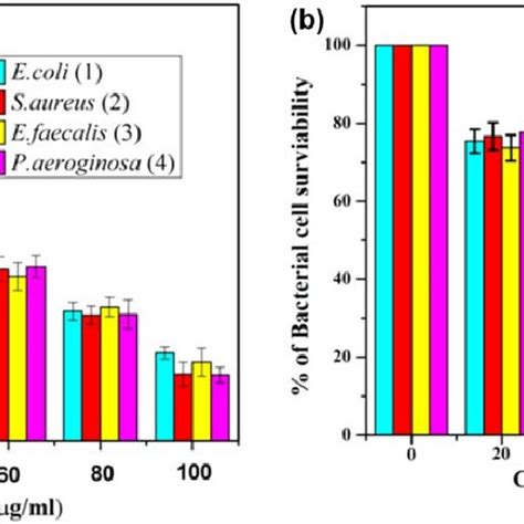 (a) Analysis of antibacterial activity by MIC, (b) Bacterial viability ...