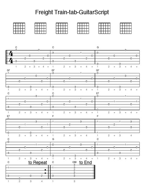 Freight Train Tab GuitarScript | PDF