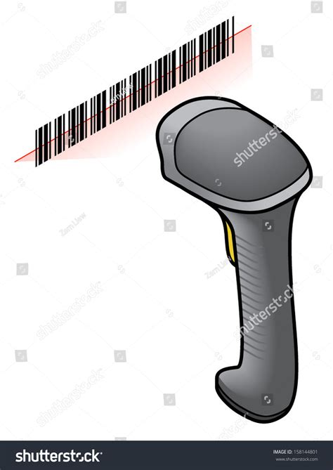 A Hand Held Barcode Scanner / Gun. Stock Vector Illustration 158144801 : Shutterstock