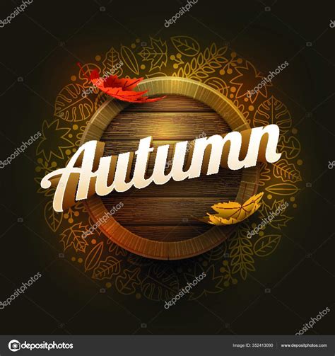 Vector Autumn Poster Design Template Elements Layered Separately Vector ...