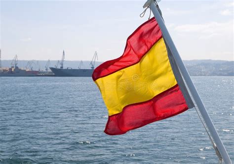 Spanish flag waving stock image. Image of boat, concept - 32035335