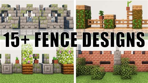 15+ Minecraft Designer Fences | Easy minecraft Fence Ideas Tutorial - YouTube