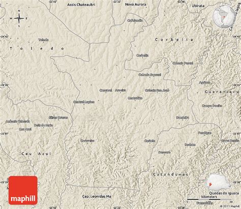 Shaded Relief Map of Cascavel