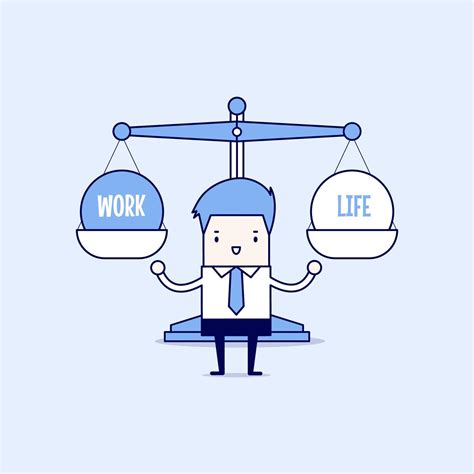 Businessman balance Work and life. Cartoon character thin line style vector. 2312874 Vector Art ...