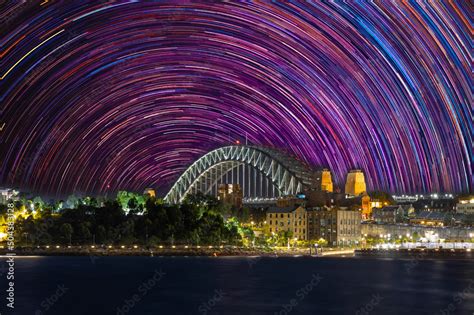 Star trails in the sky over Sydney Harbour NSW Australia startrails ...