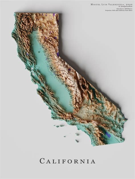 The topography of California : MapPorn