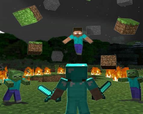 Herobrine And Steve Fighting