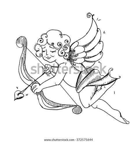 Hand Drawn Cupid Bow Arrow Vintage Stock Vector (Royalty Free ...