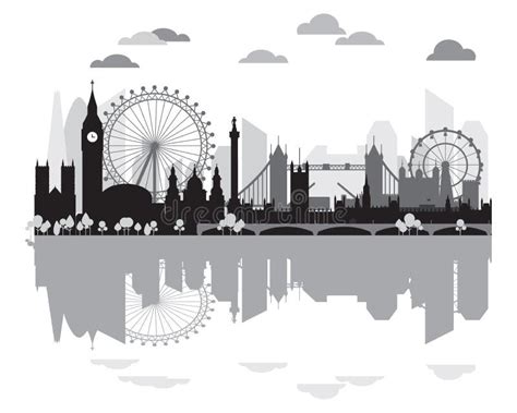 London Skyline Silhouette 9 Editorial Photo - Illustration of facade ...