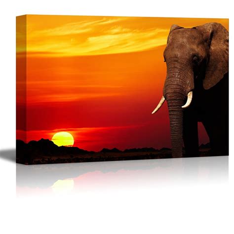 Wall26 Modern Elephant Animals Canvas Wall Art Prints, 24"x36 ...